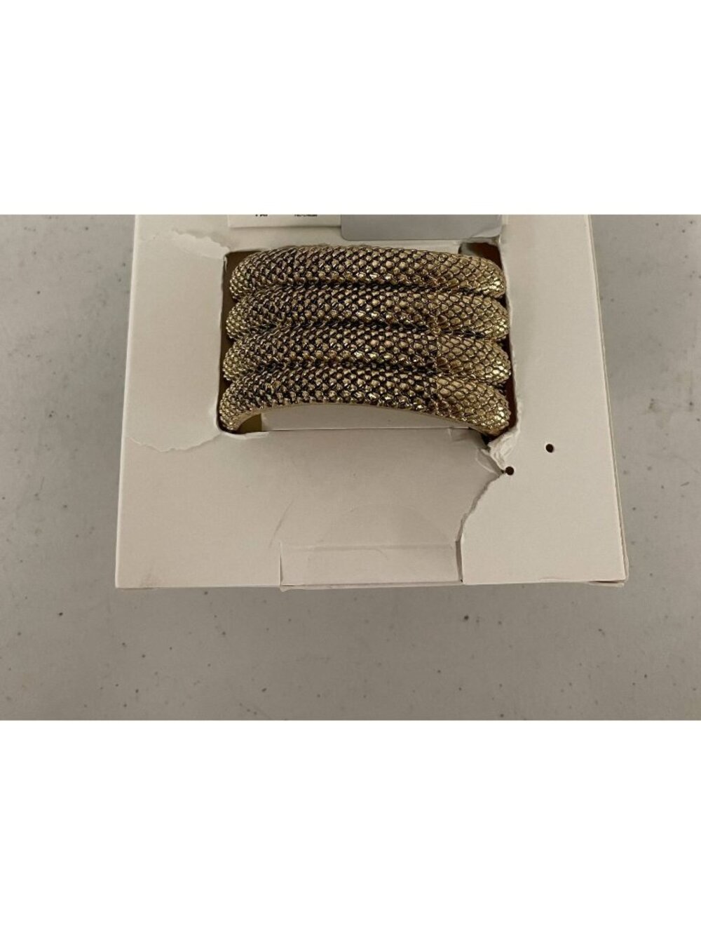 Zara Textured Snake Wrap Cuff Bracelet Gold New With Tags - Picture 3 of 3
